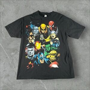Vintage Mad Engine Shirt Mens XL Black 90s Marvel Comics Big Print Aop Character